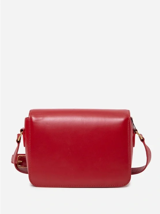Celine 2019 Red Calfskin Teen Triomphe Shoulder Bag - Picture 3 of 5